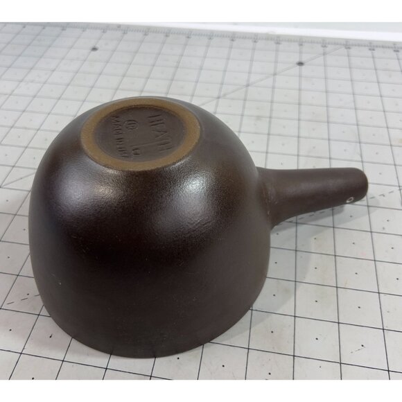 Heath Stoneware Spouted Batter Pouring Bowl w/Handle Chocolate Brown USA 6" USA - Picture 4 of 9